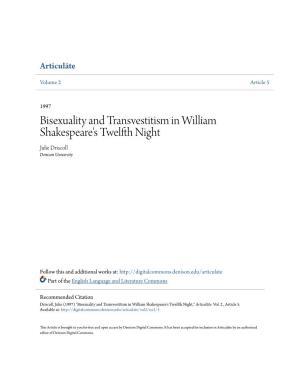 Bisexuality and Transvestitism in William Shakespeare's Twelfth Night
