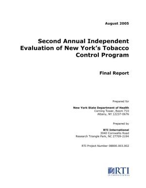 Second Annual Independent Evaluation of New York's Tobacco
