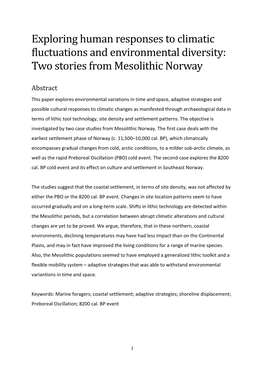 Two Stories from Mesolithic Norway