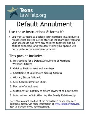 Default Annulment Instructions & Forms