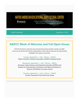 NAECC Newsletter, September 4, 2018