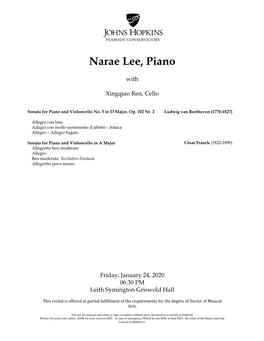 Narae Lee, Piano