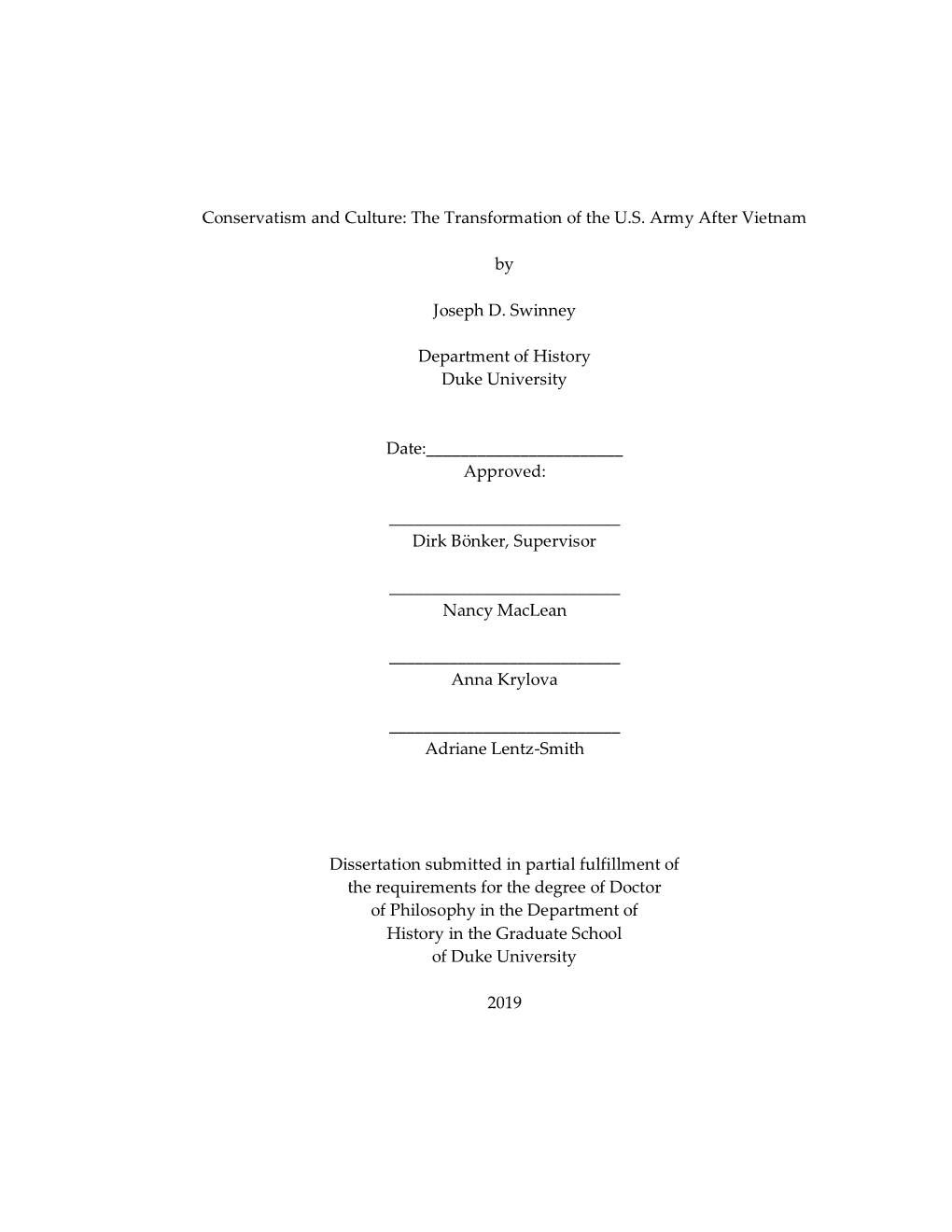 Duke University Dissertation Template