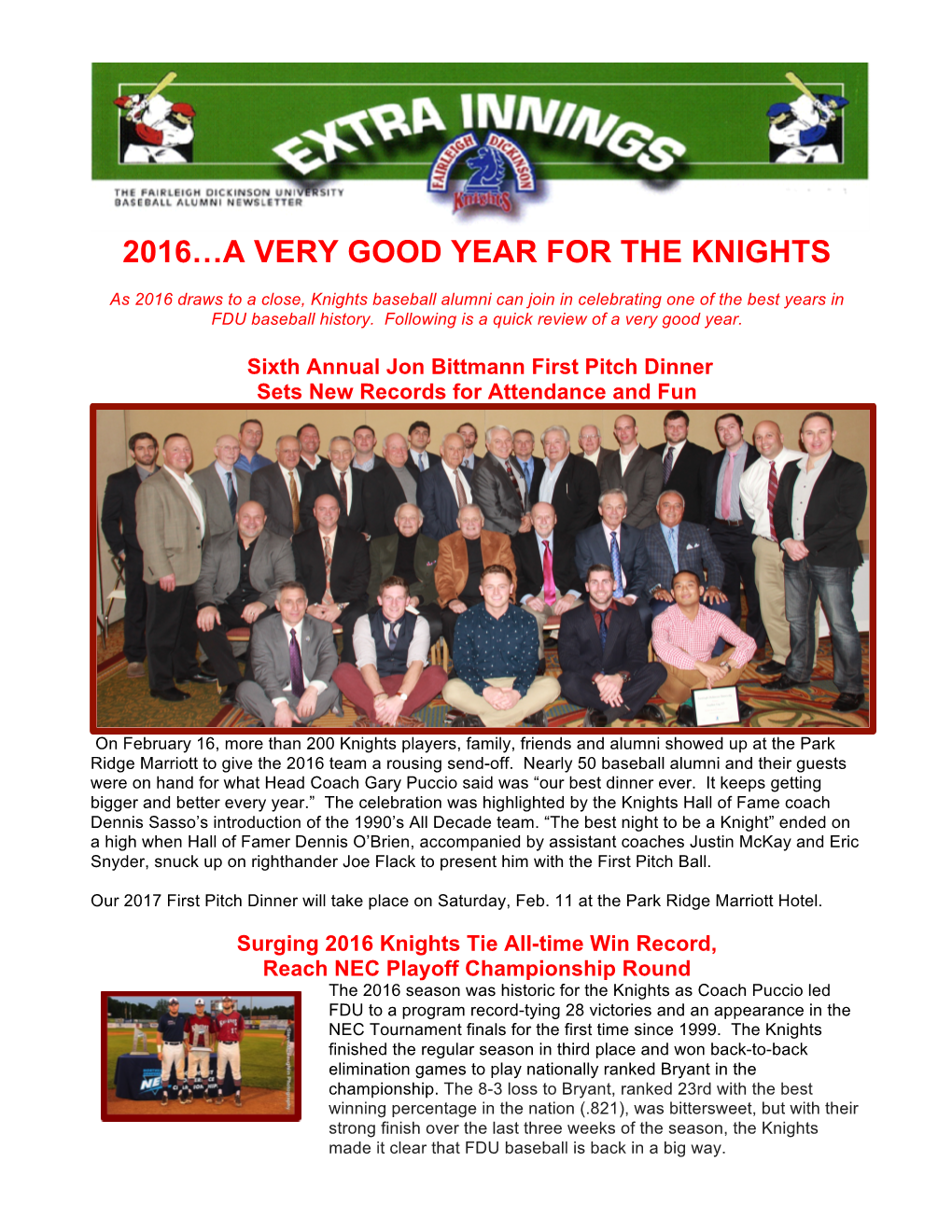 2016…A Very Good Year for the Knights