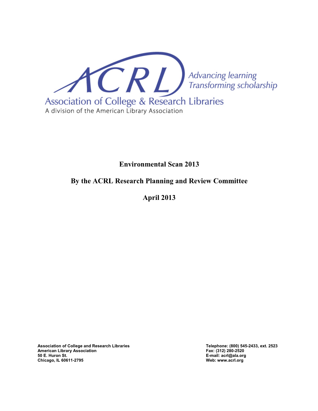 ACRL Environmental Scan