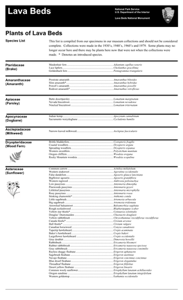 Plant Checklist