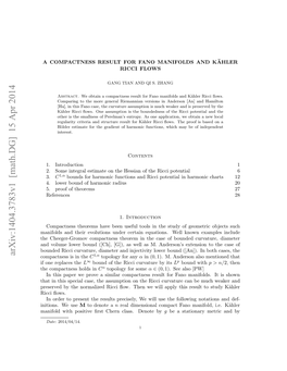 A Compactness Result for Fano Manifolds and K\" Ahler Ricci Flows