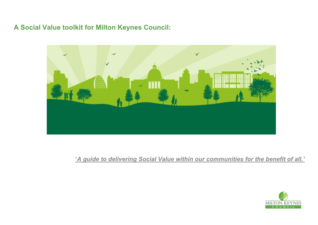 A Social Value Toolkit for Milton Keynes Council