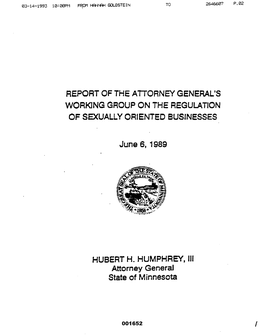 Report of the Attorney General's Working Group on the Regulation of Sexually Oriented Businesses