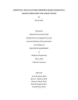 Additively Manufactured Thermite-Based Energetics