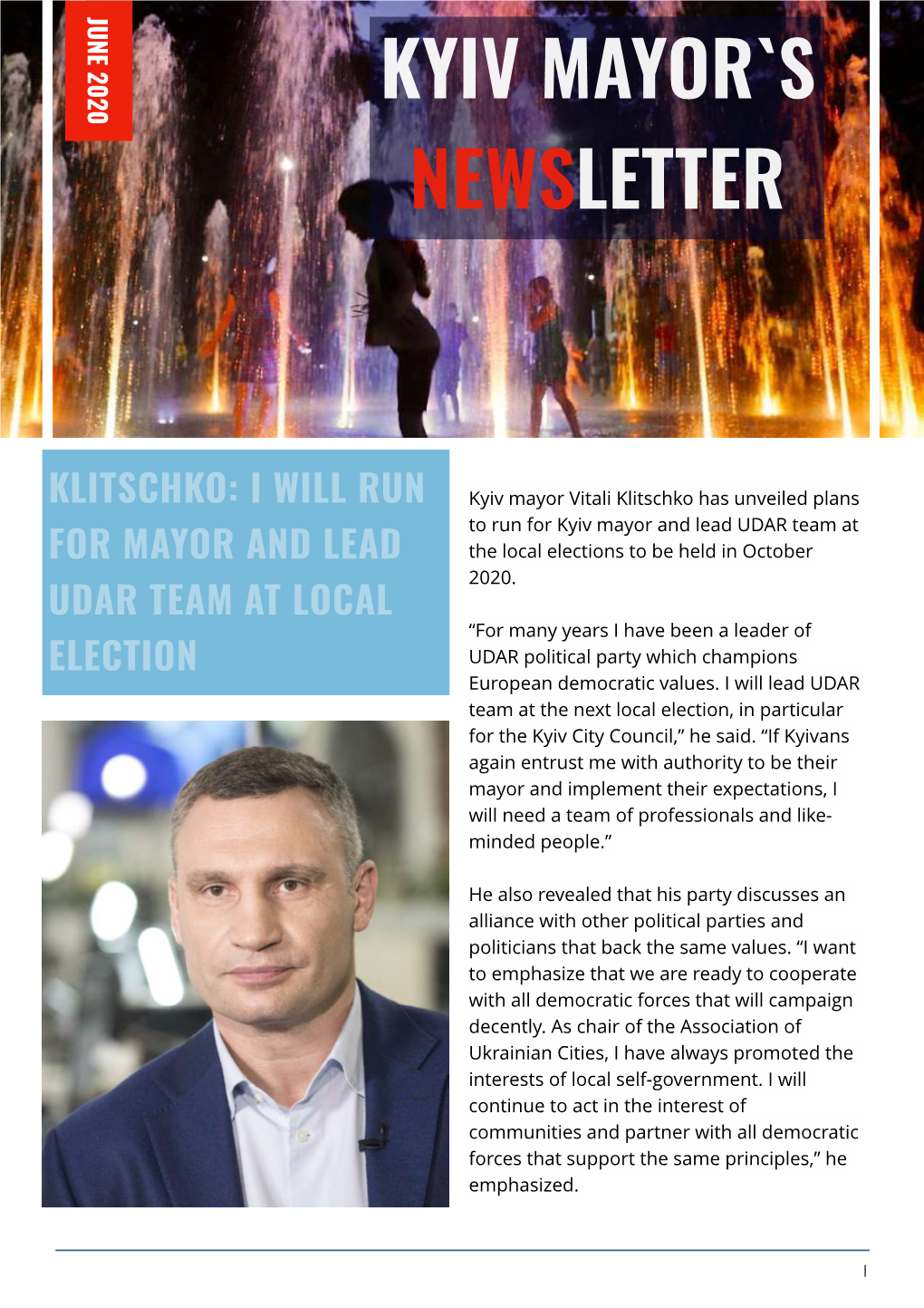 Mayor Klitschko Newsletter