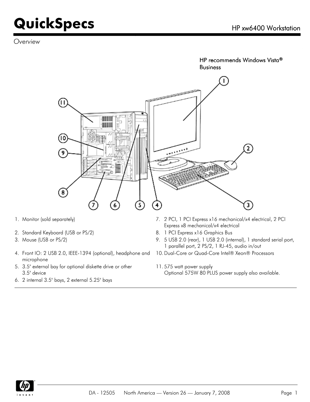 HP Xw6400 Workstation Overview