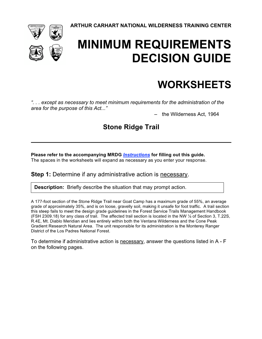 Stone Ridge Trail Reroute