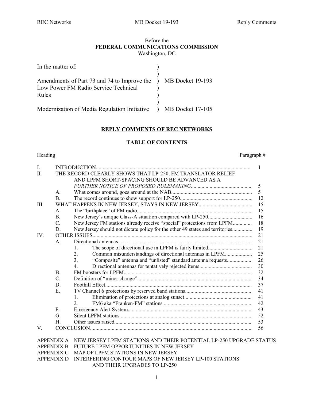 Amendments of Part 73 and 74 to Improve the Low Power FM Radio