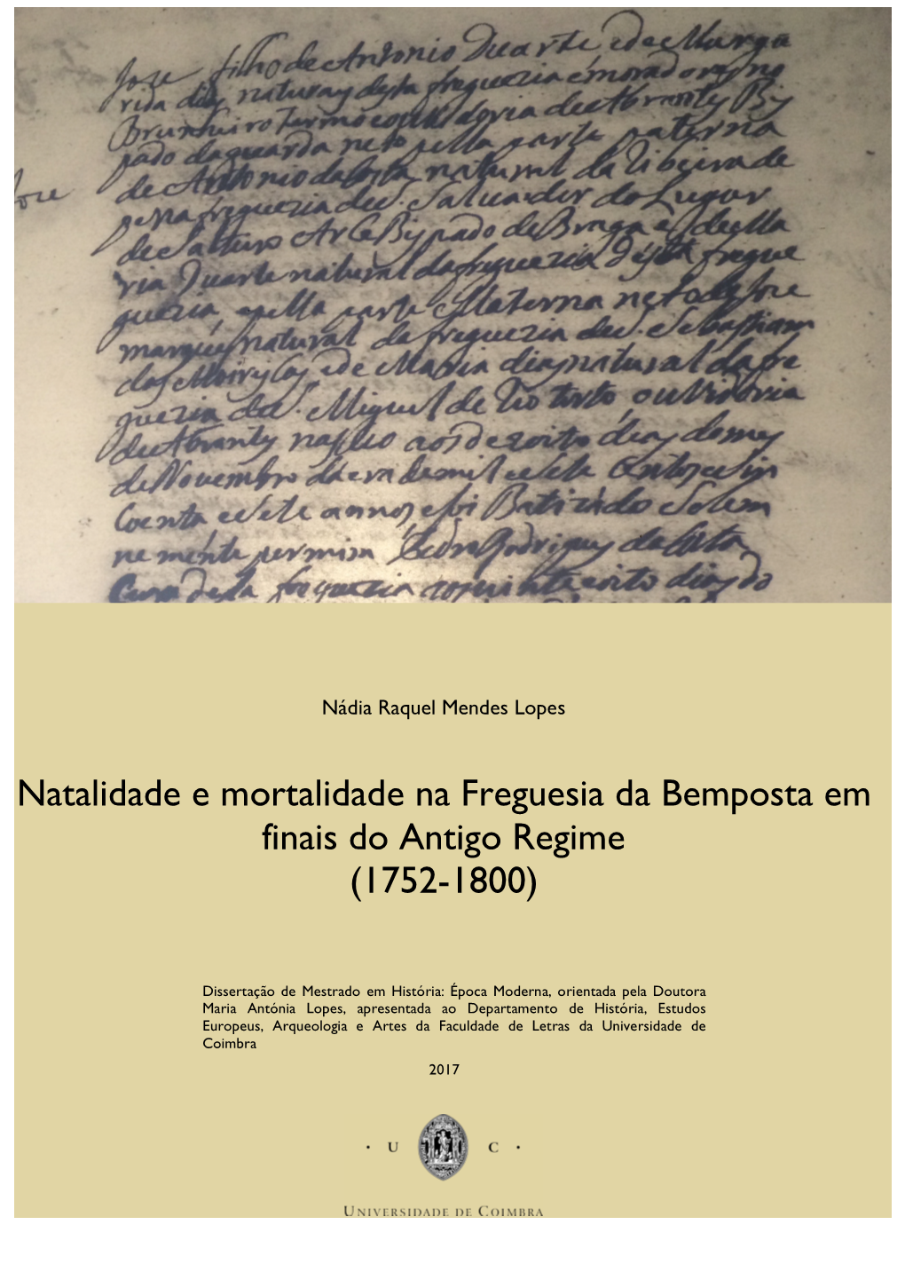 Natalidade E Mortalidade Na Freguesia Da Bemposta Em Finais Do Antigo Regime (1752-1800)