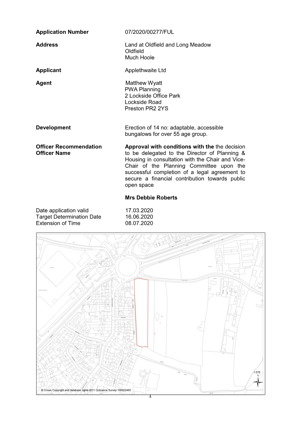 Land at Oldfield and Long Meadow, Much Hoole PDF 811 KB