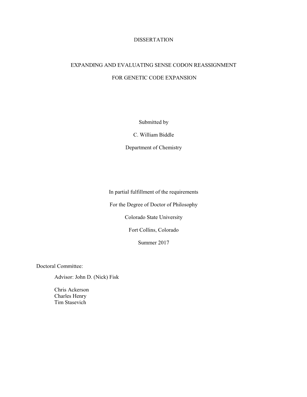 Dissertation Expanding and Evaluating Sense Codon