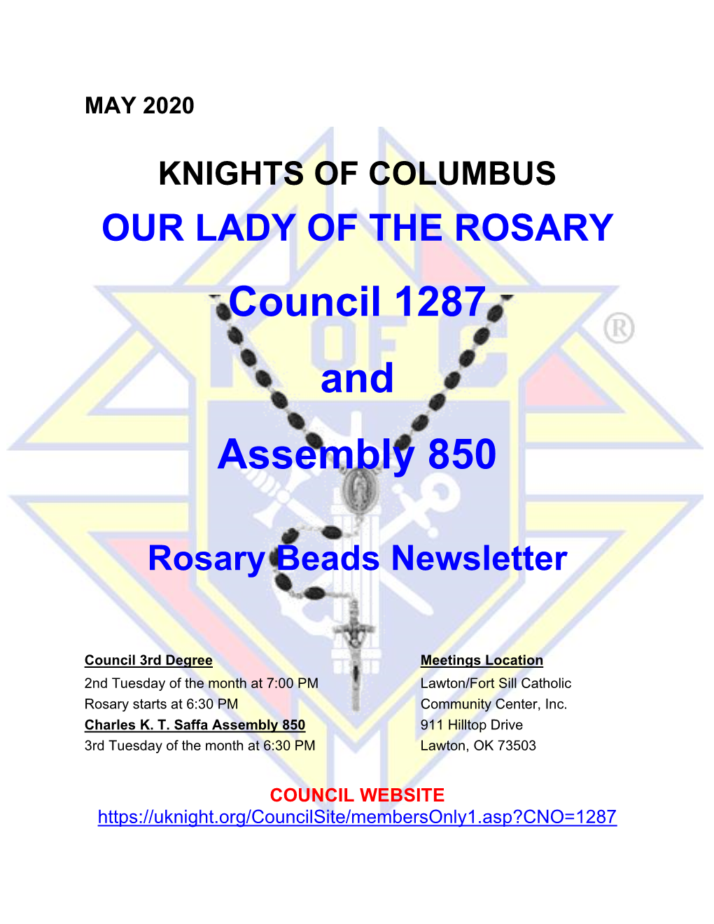 May 2020 Rosary Beads Newsletter