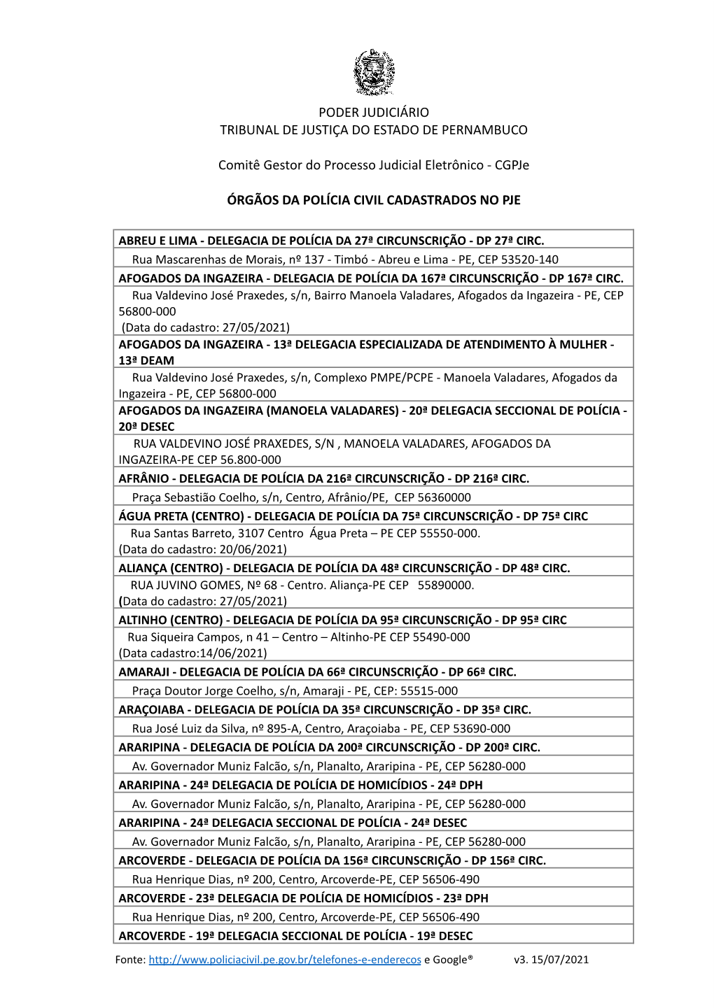 Poder Judiciário Tribunal De Justiça Do Estado De Pernambuco