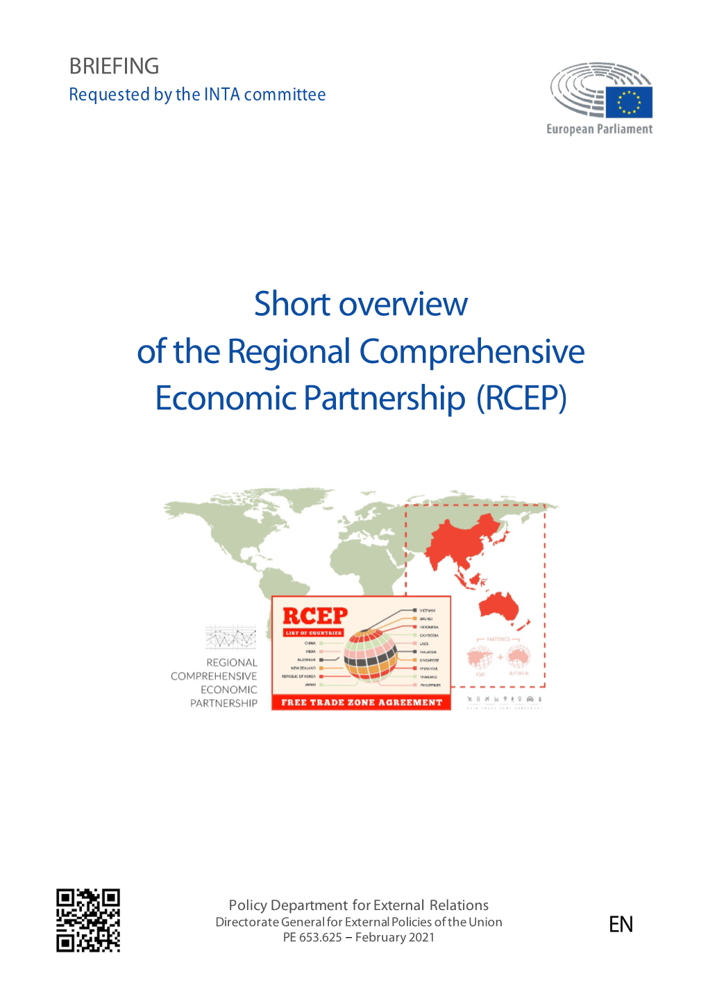 Short Overview of the Regional Comprehensive Economic Partnership (RCEP)