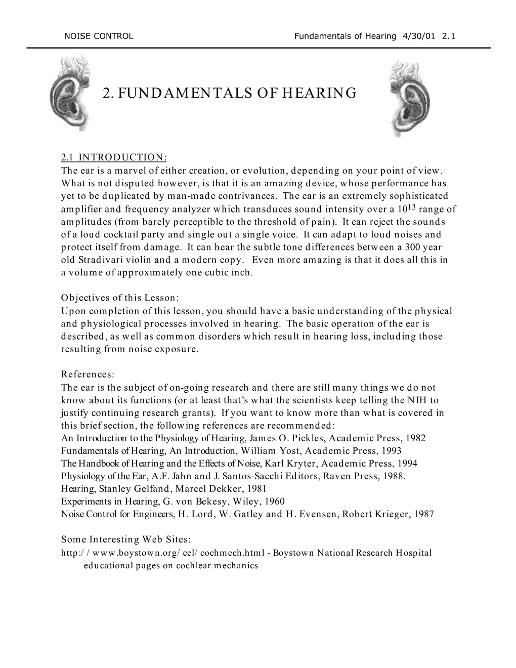 2. Fundamentals of Hearing