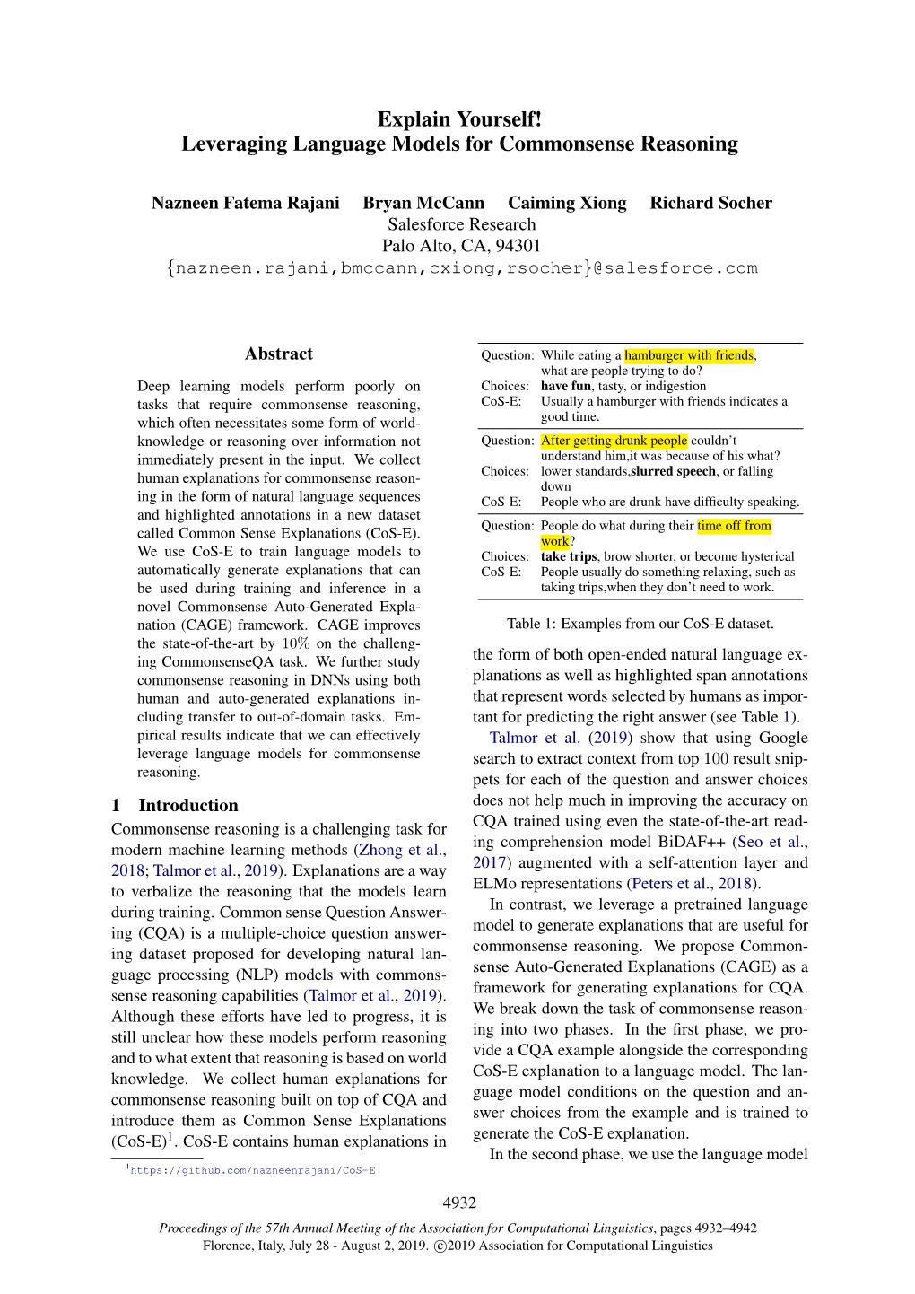 Leveraging Language Models for Commonsense Reasoning