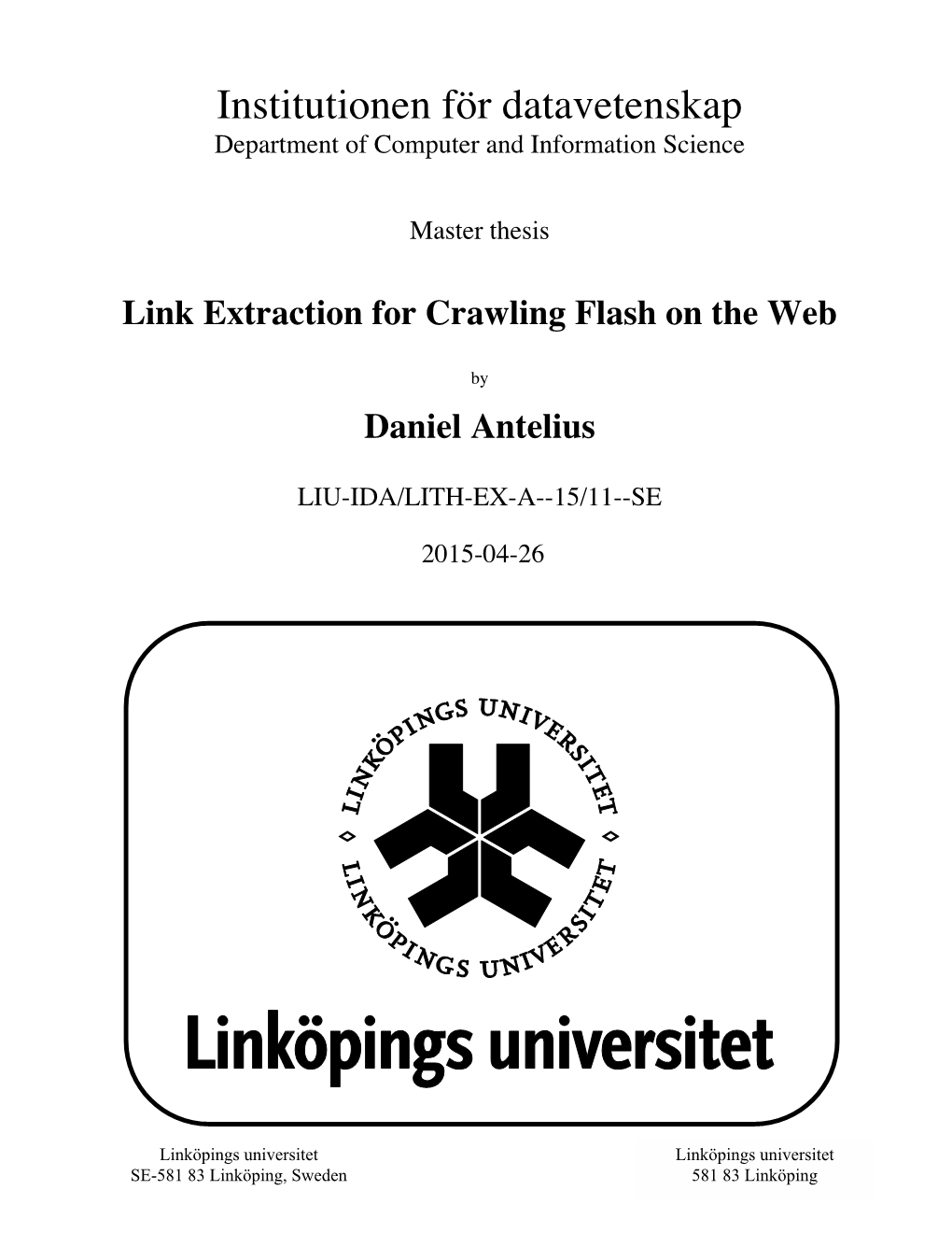 Link Extraction for Crawling Flash on the Web