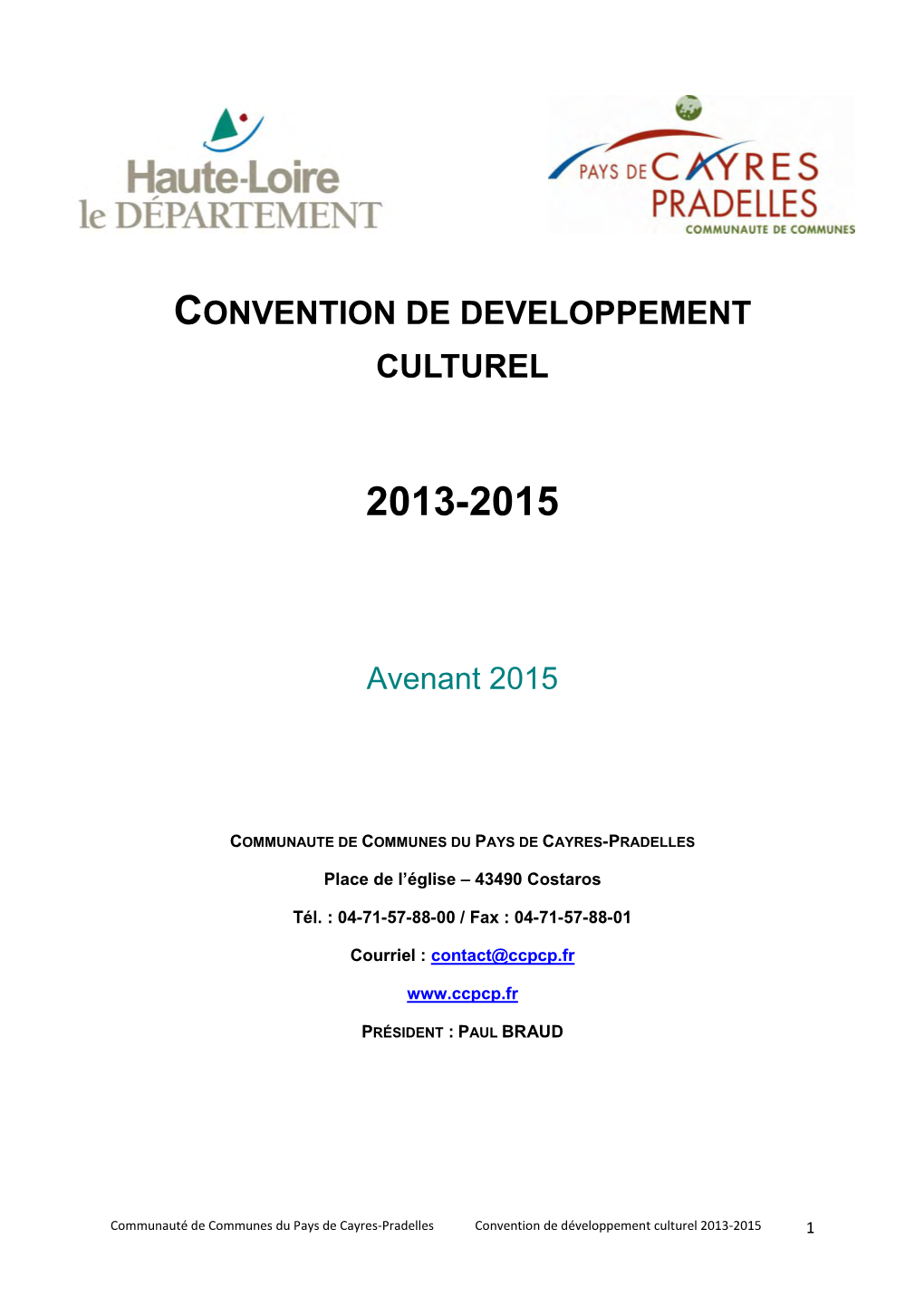 Convention De Developpement Culturel