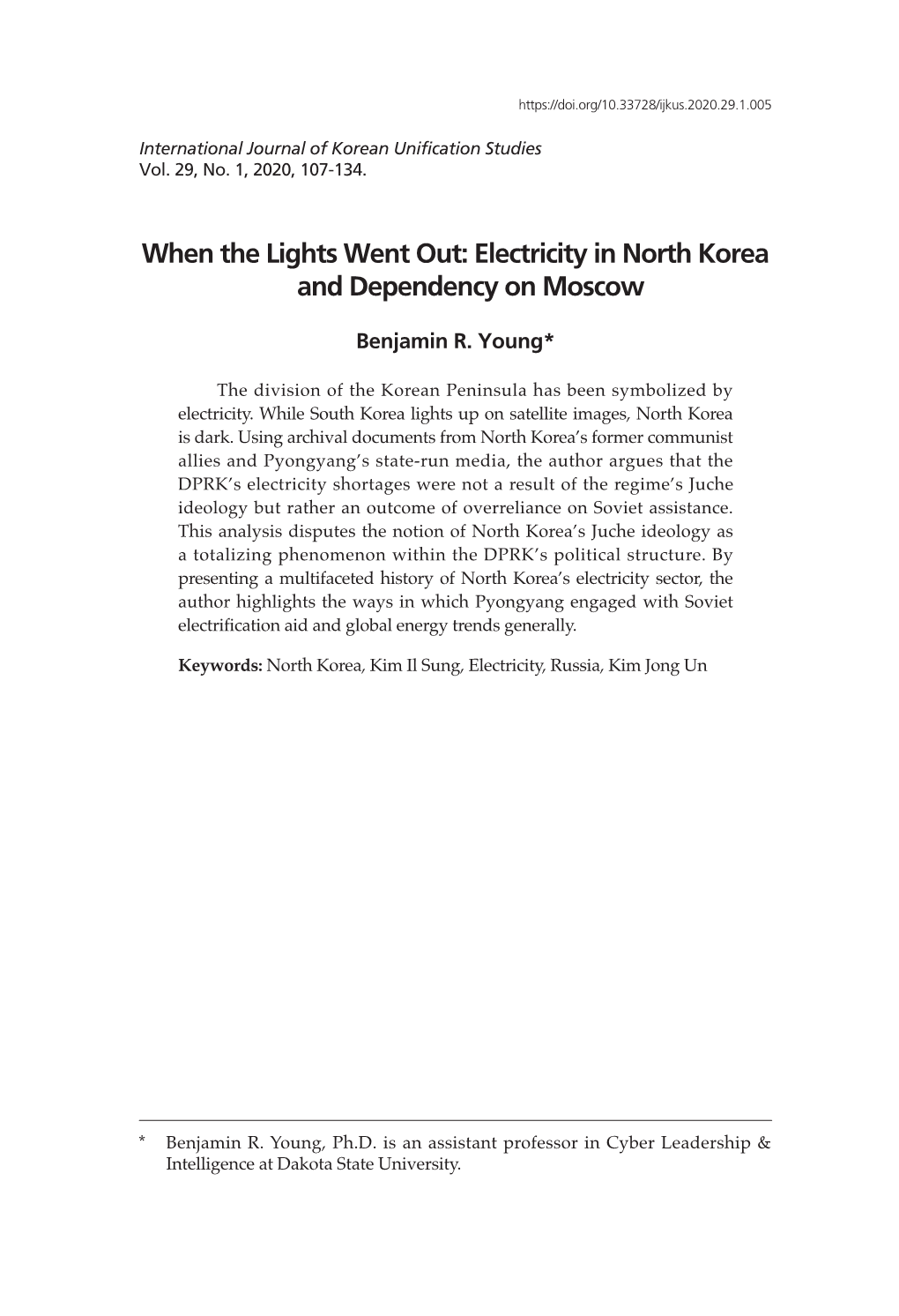 Electricity in North Korea and Dependency on Moscow