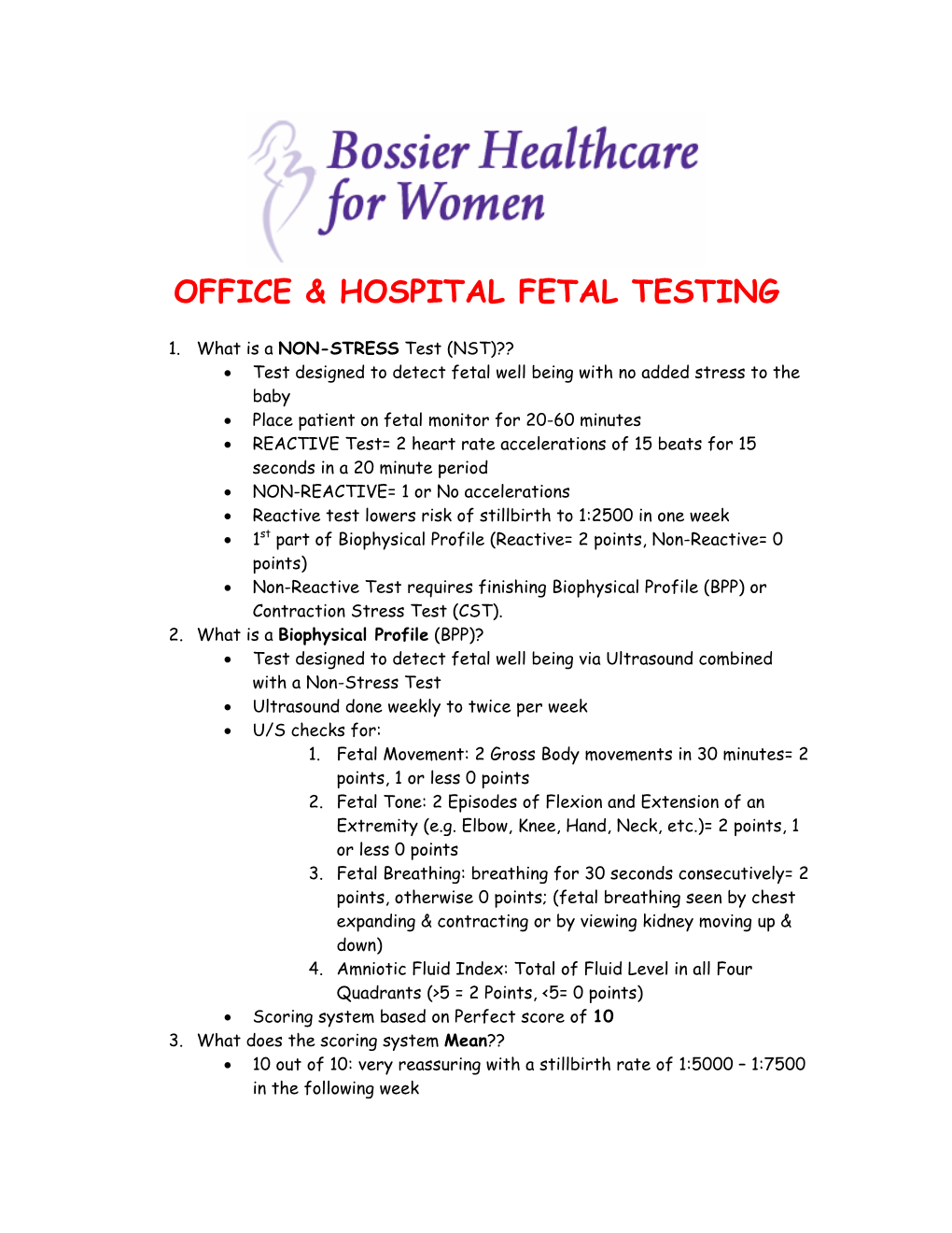 Fetal Testing