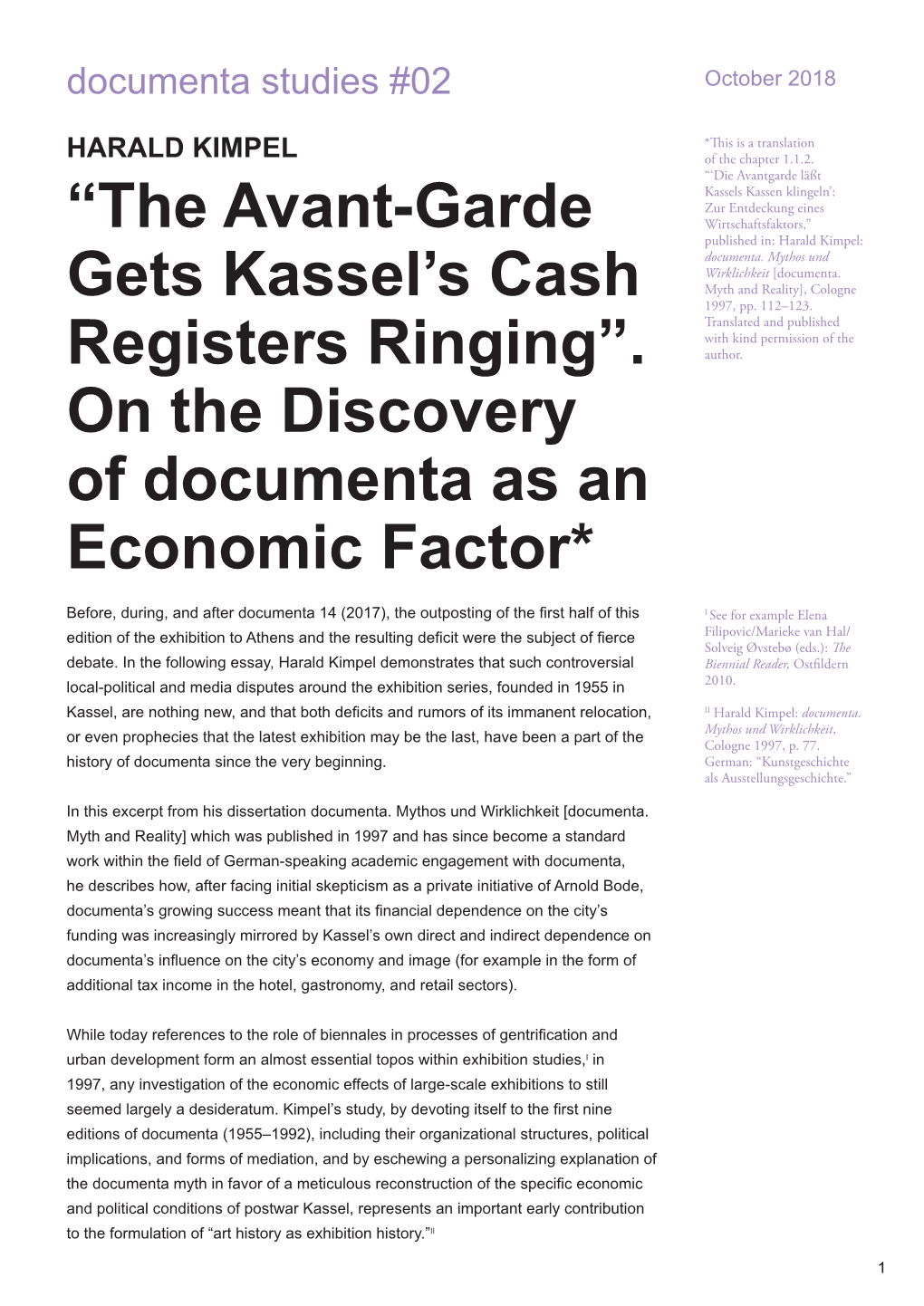 “The Avant-Garde Gets Kassel's Cash Registers Ringing”