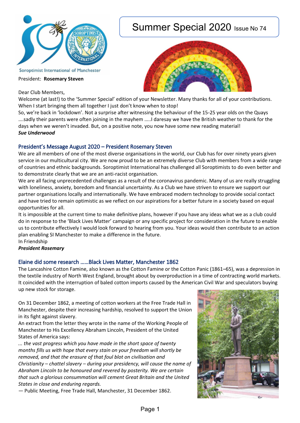 SI Manchester Newsletter Summer 2020