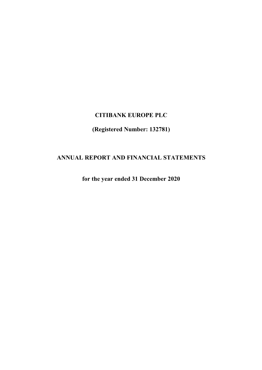 ANNUAL REPORT and FINANCIAL STATEMENTS for the Year Ended