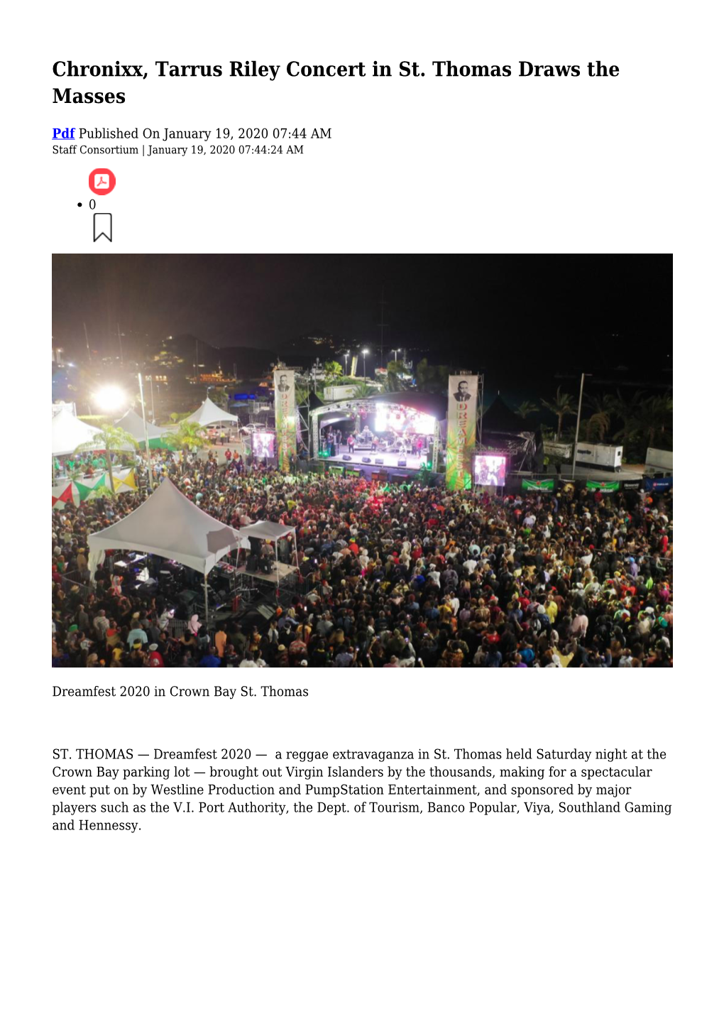 Chronixx, Tarrus Riley Concert in St. Thomas Draws the Masses