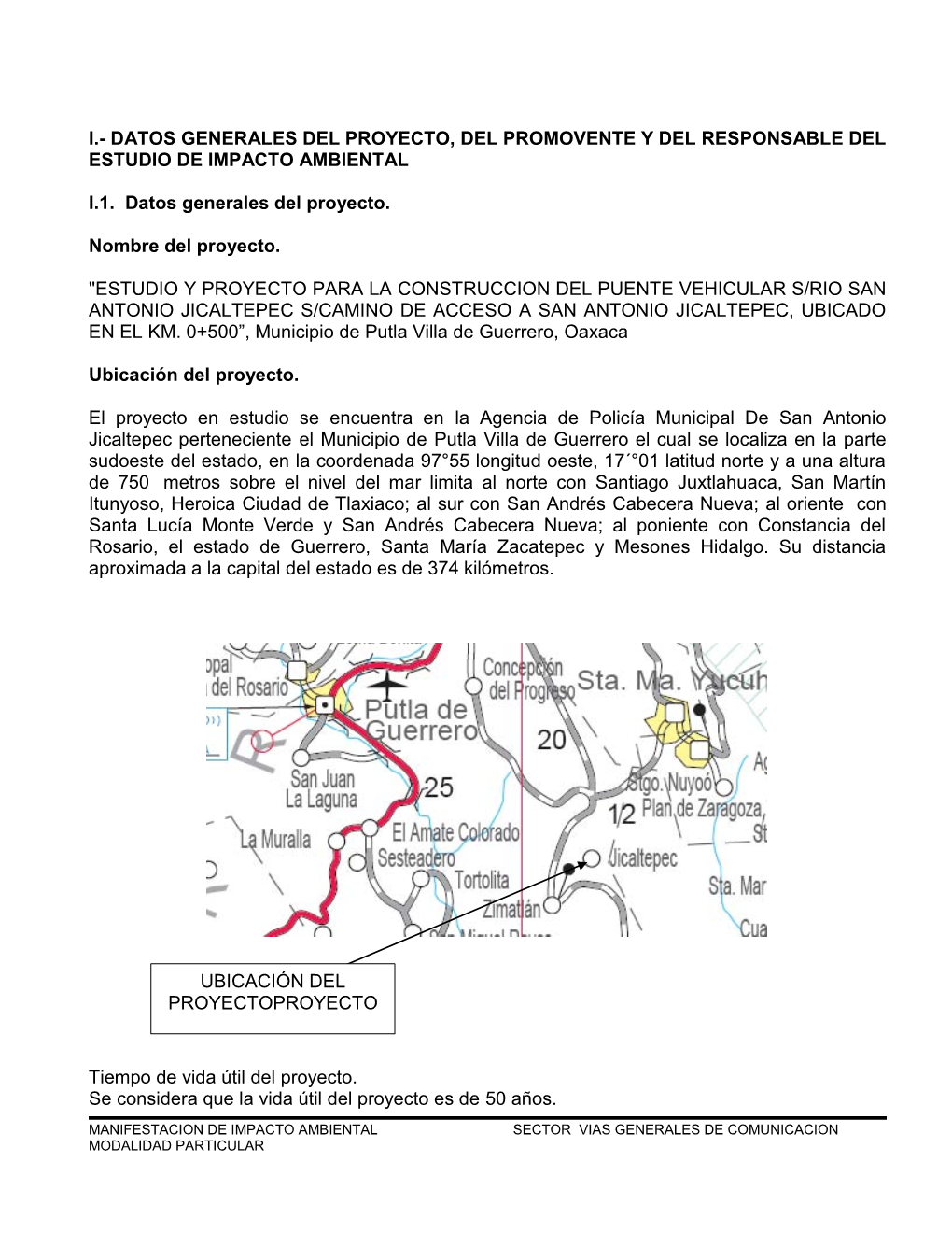 I.- Datos Generales Del Proyecto, Del Promovente Y Del Responsable Del Estudio De Impacto Ambiental