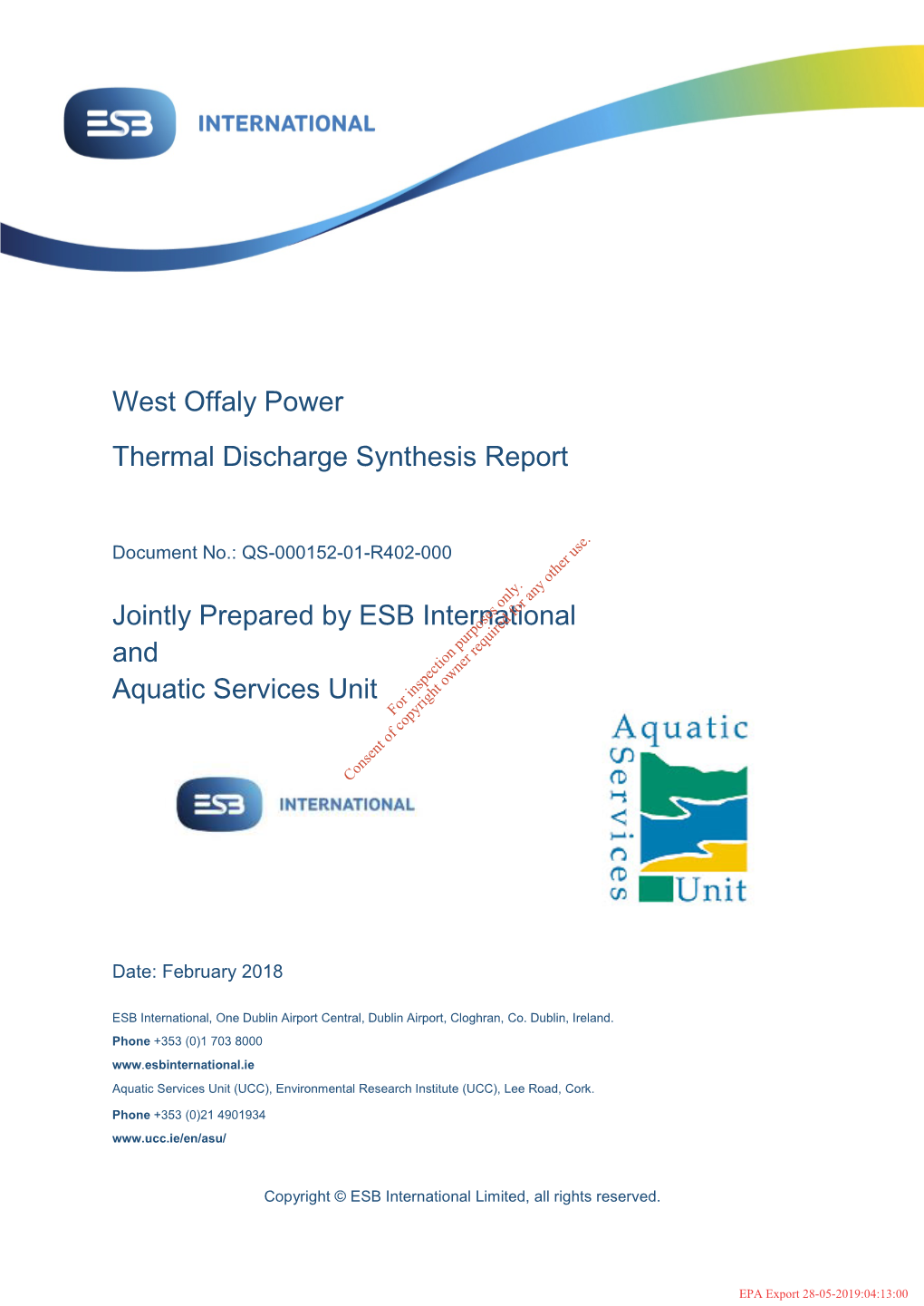 West Offaly Power Thermal Discharge Synthesis Report