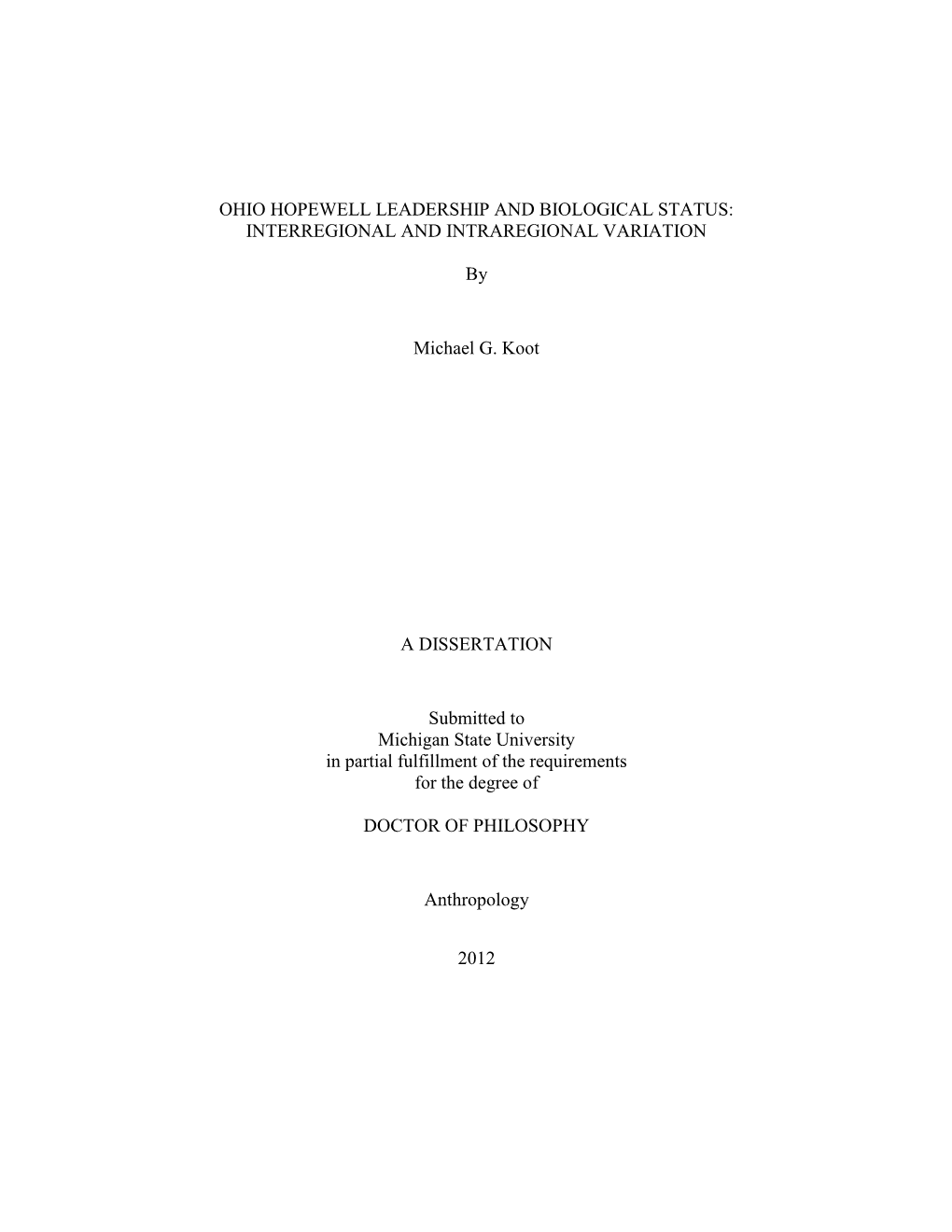 Ohio Hopewell Leadership and Biological Status: Interregional and Intraregional Variation