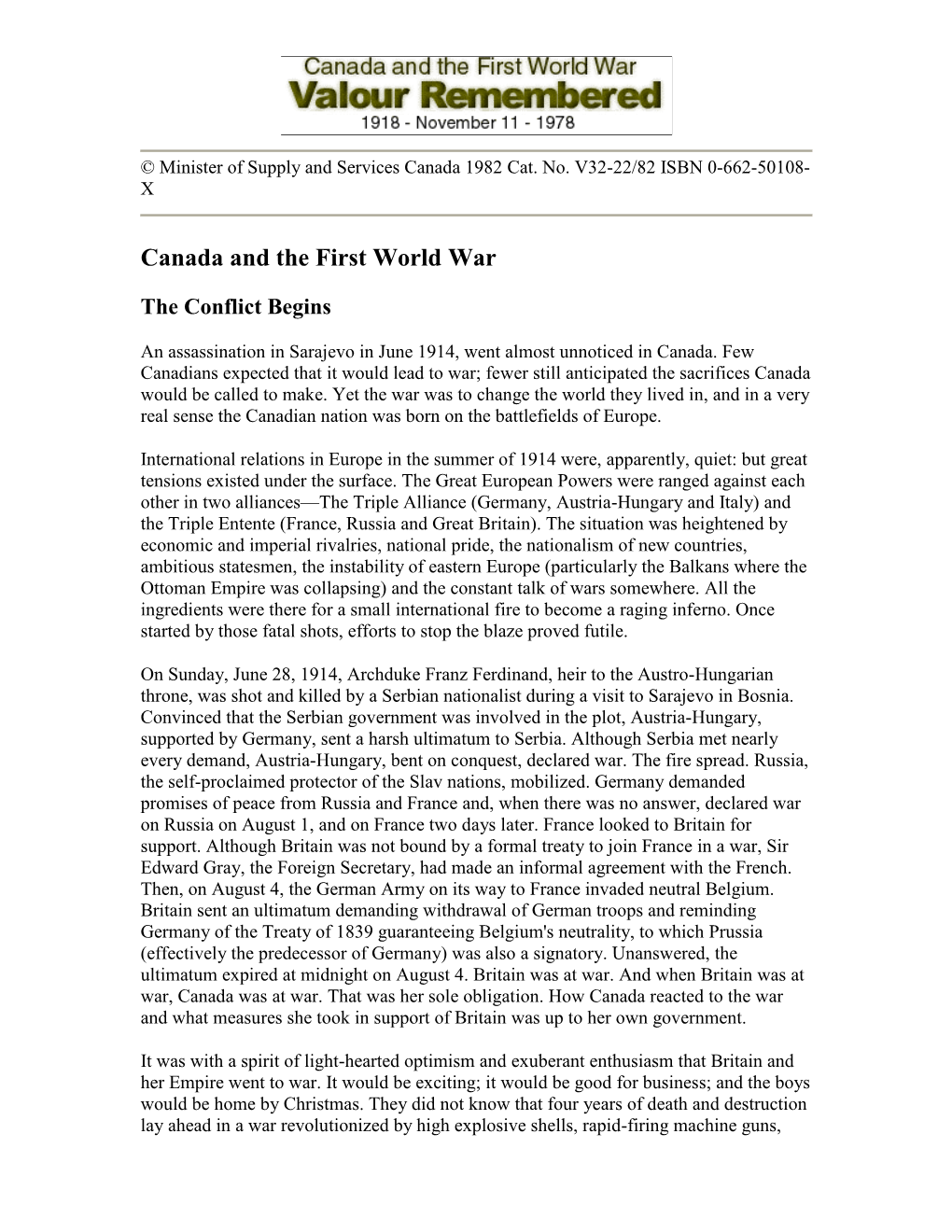 Canada and the First World War