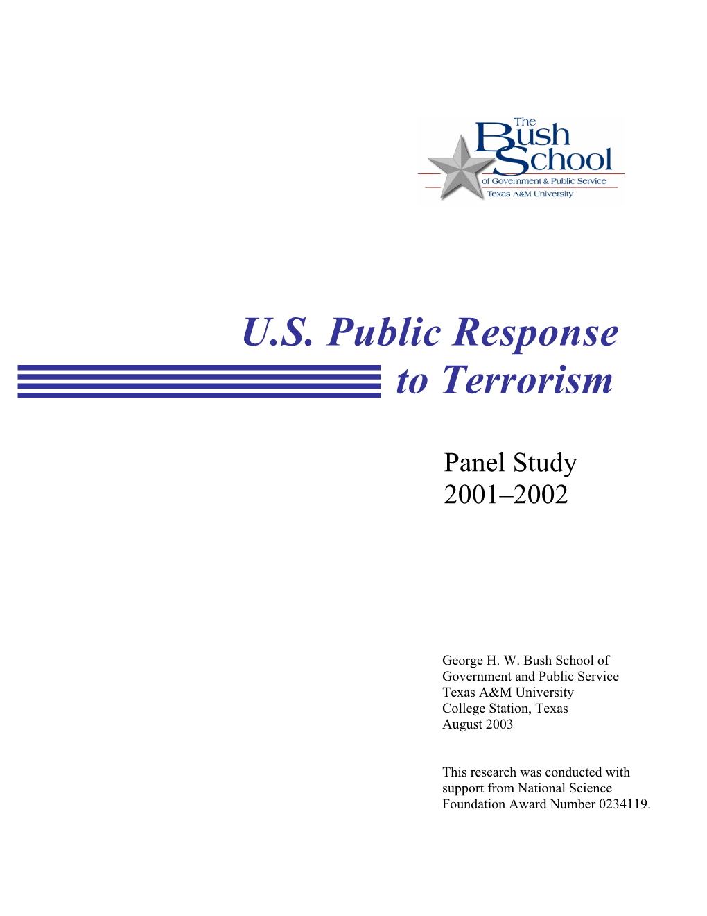 U.S. Public Response to Terrorism