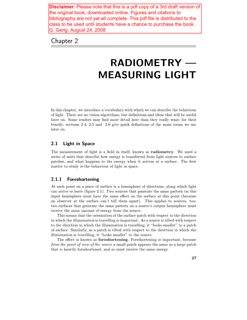 Radiometry — Measuring Light