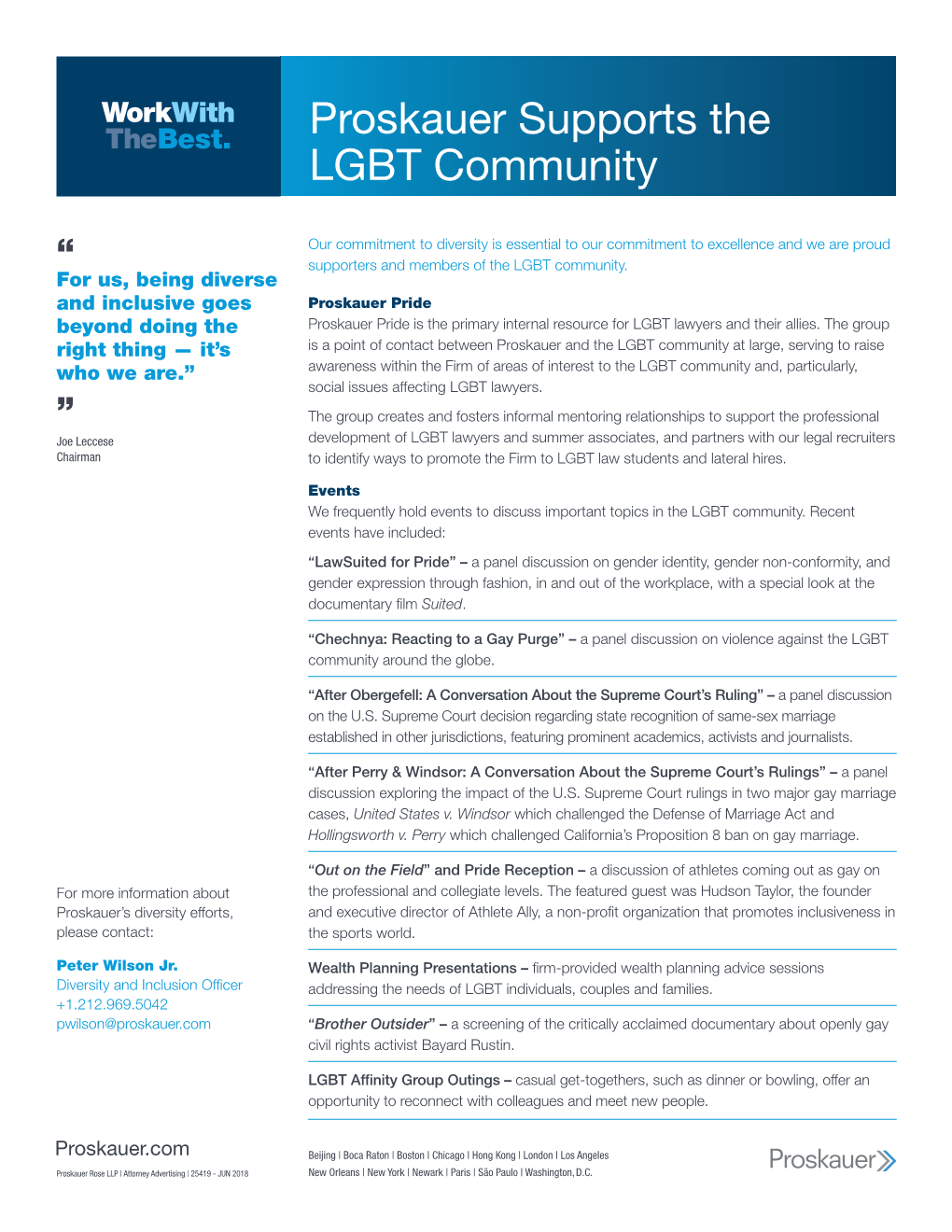 Proskauer Supports the LGBT Community