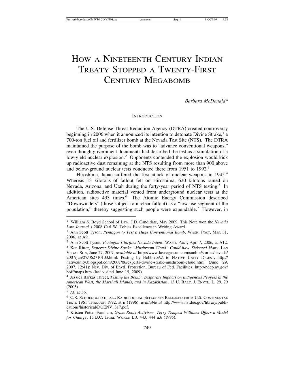 How a Nineteenth Century Indian Treaty Stopped a Twenty-First Century Megabomb