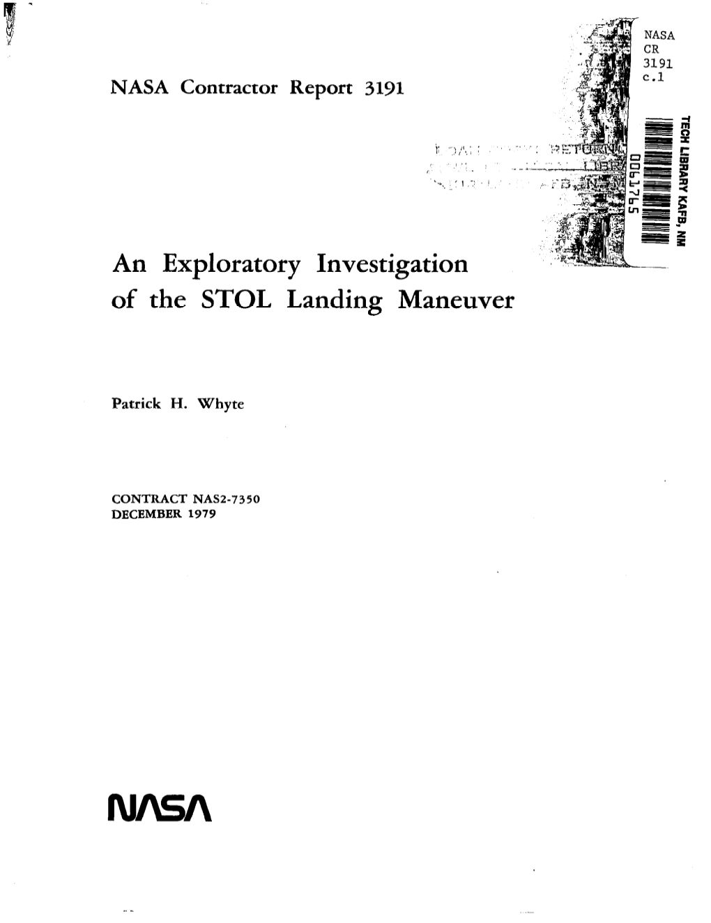 An Exploratory Investigation of the STOL Landing Maneuver