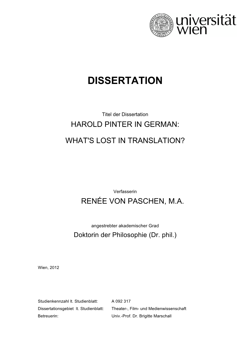 Dissertation