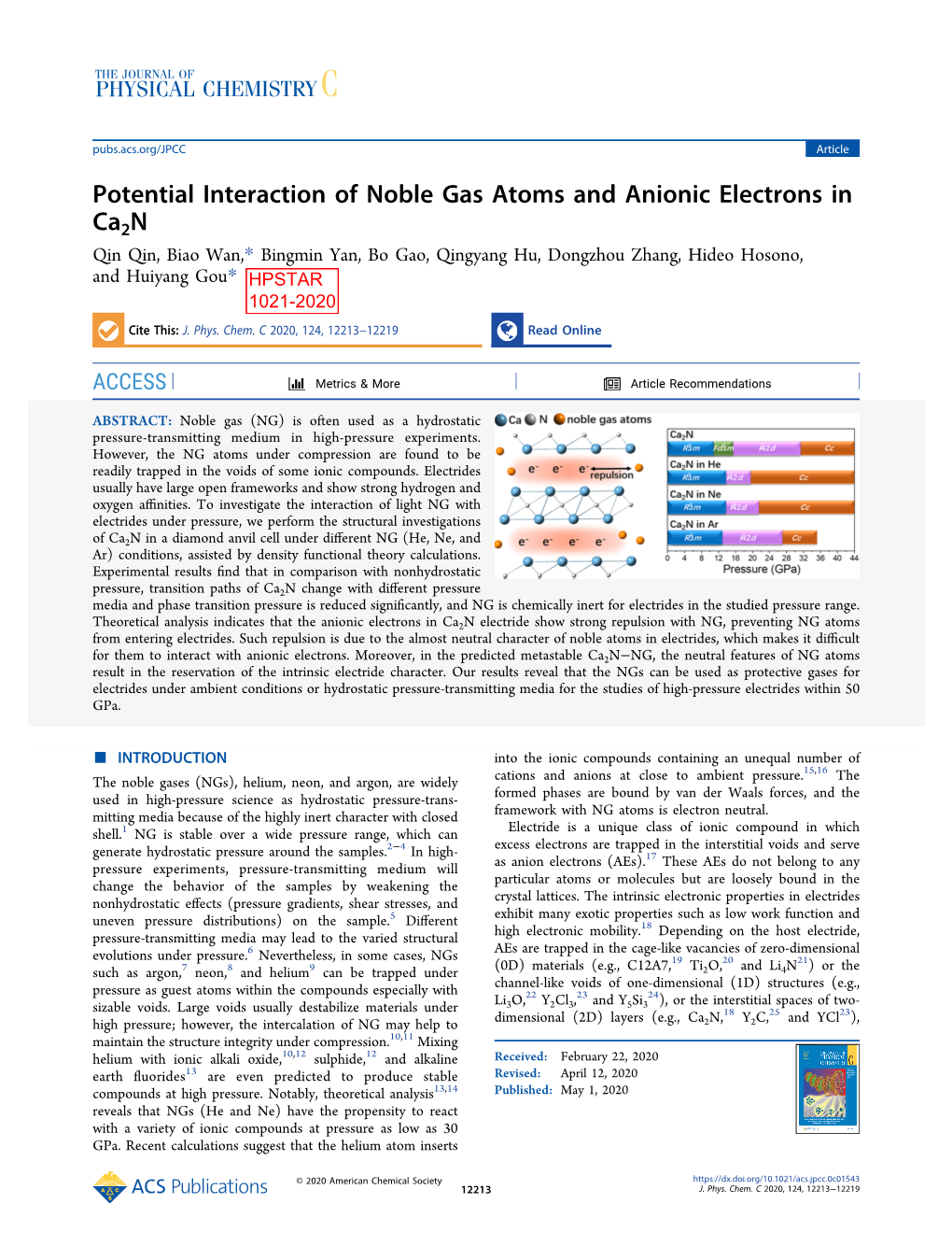 Potential Interaction of Noble Gas Atoms and Anionic