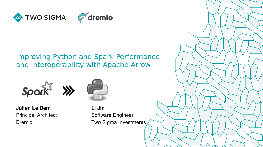 Improving Python and Spark Performance and Interoperability with Apache Arrow