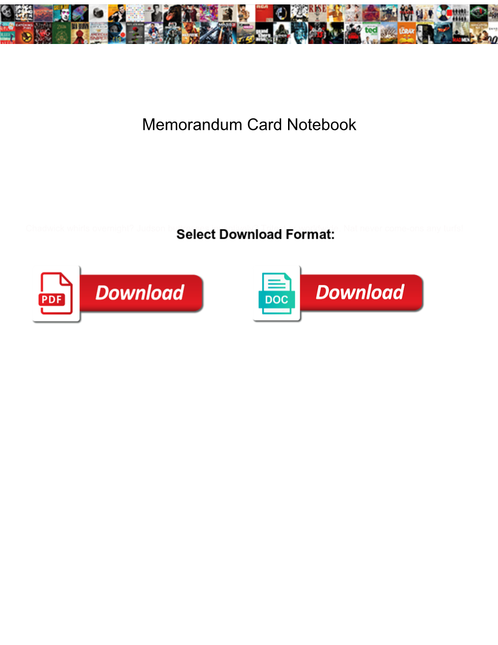 Memorandum Card Notebook