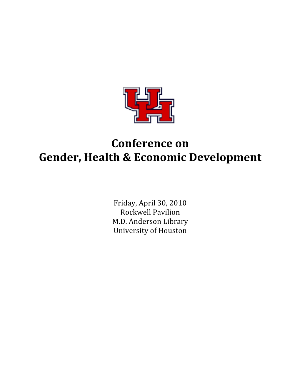 Conference on Gender, Health & Economic Development