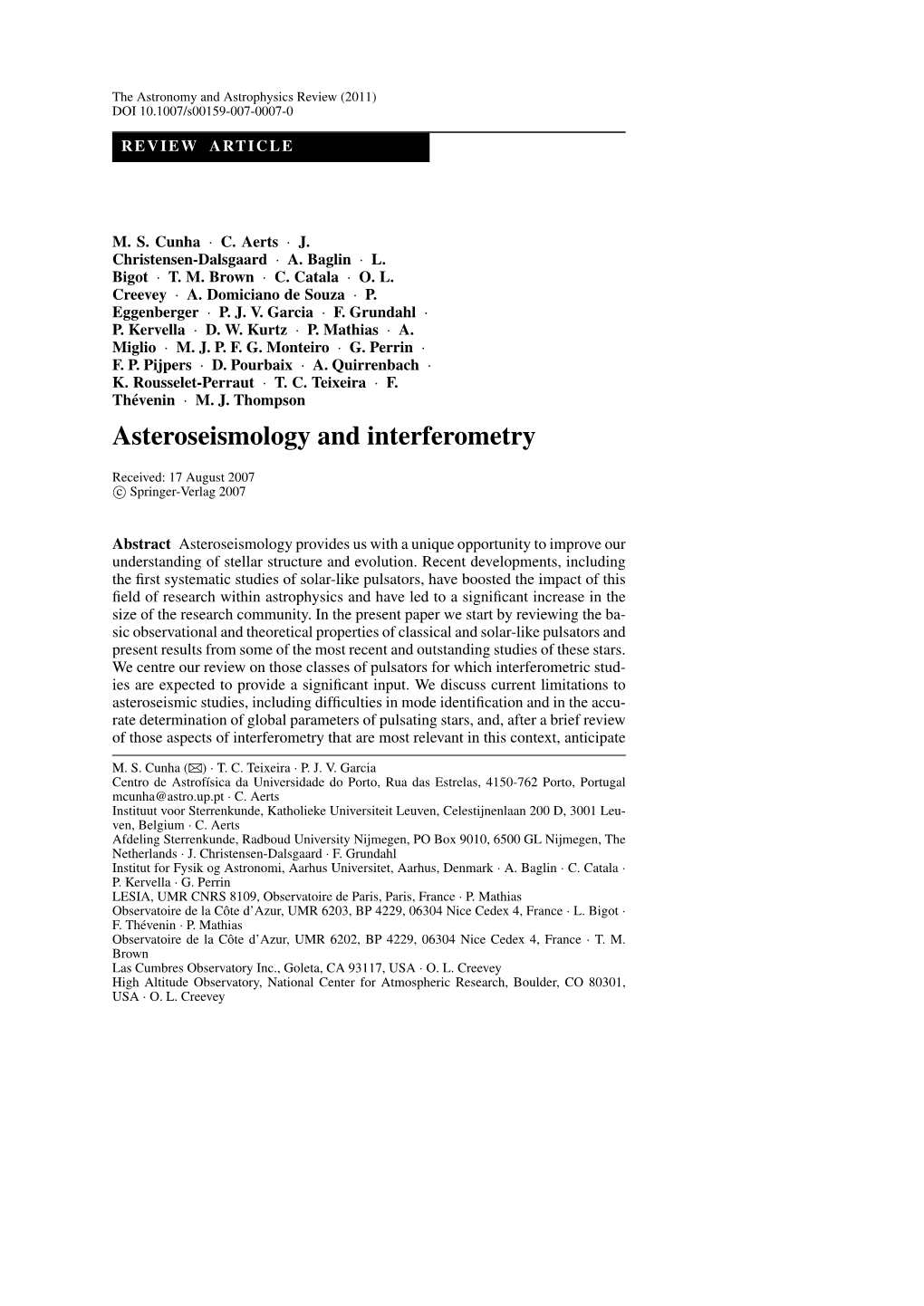 Asteroseismology and Interferometry