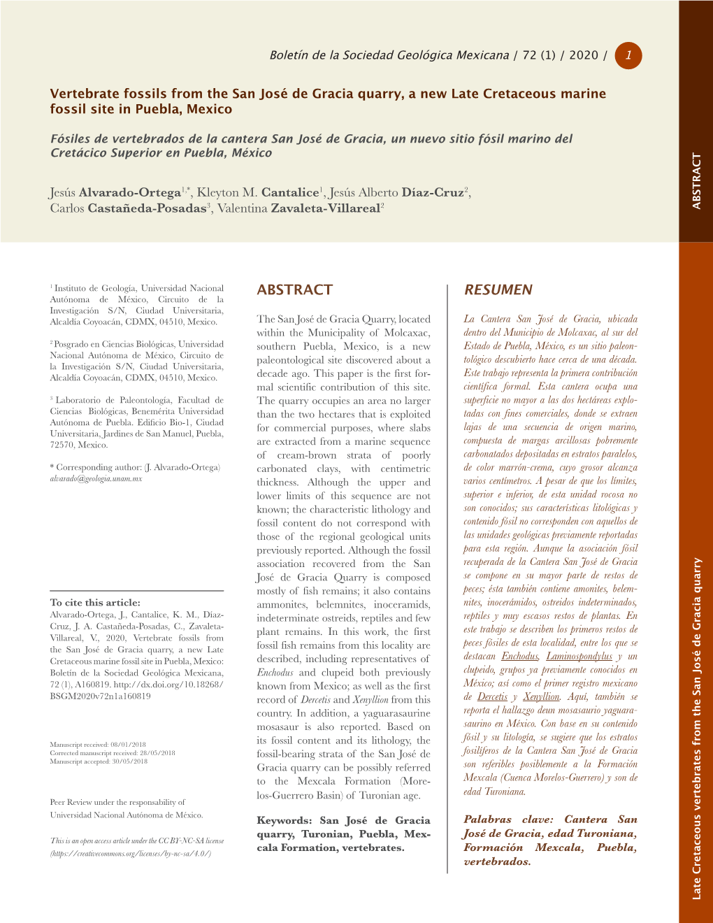 Vertebrate Fossils from the San José De Gracia Quarry, a New Late